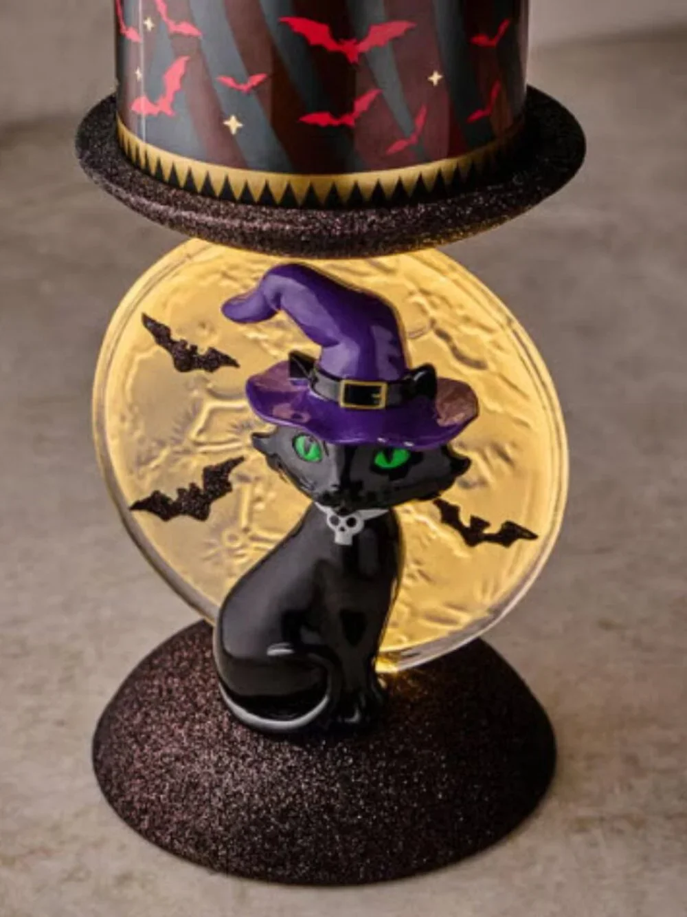 Bath & Body Works Black Cat and Moon Light Up Pedestal Candle Holder NWT